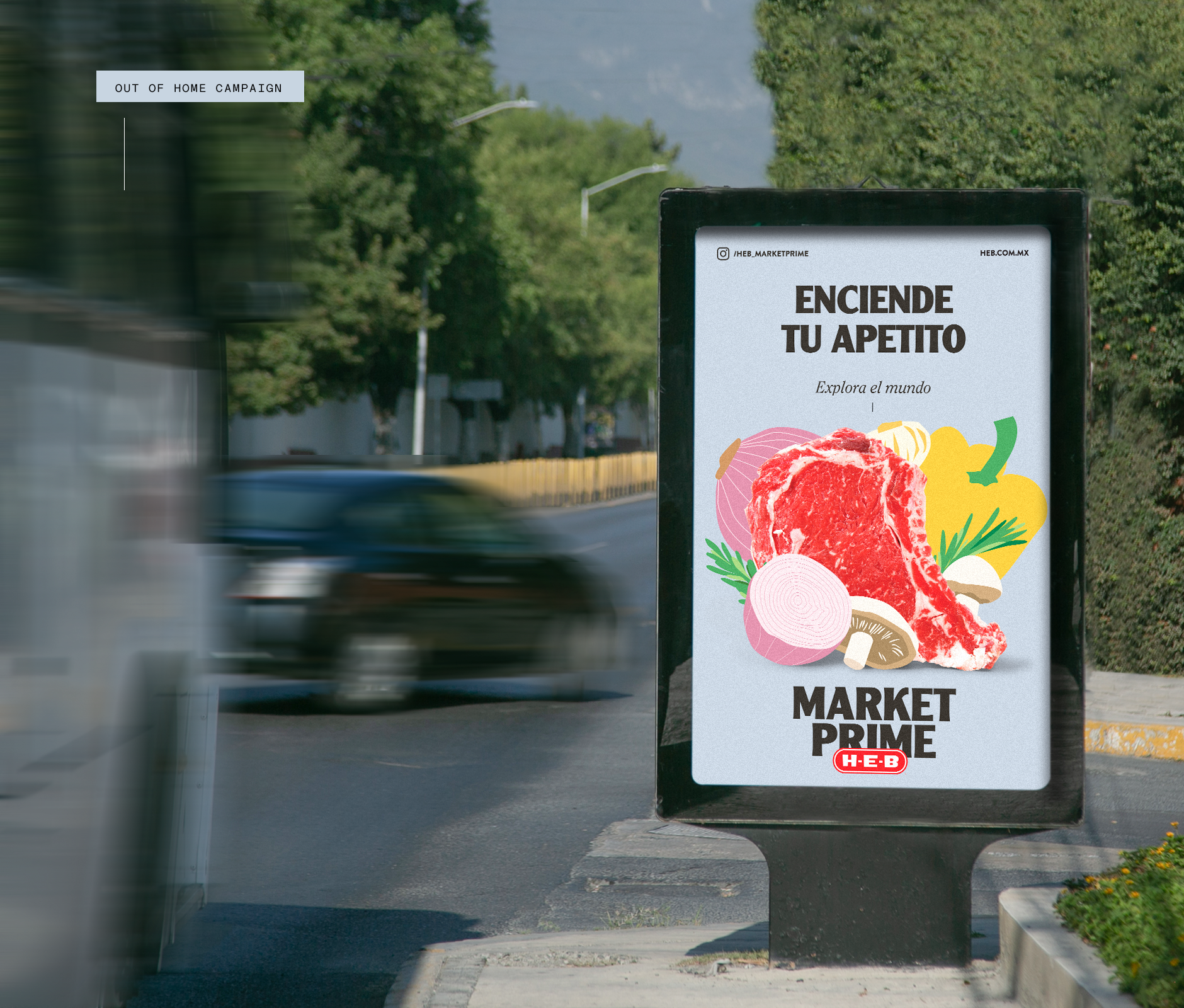 HEB Mexico Market Prime out of home stree advertisement