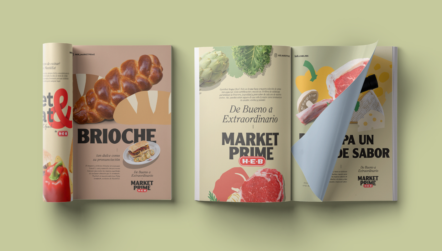 Editorial design for HEB Mexico 2019 Market Prime marketing campaign
