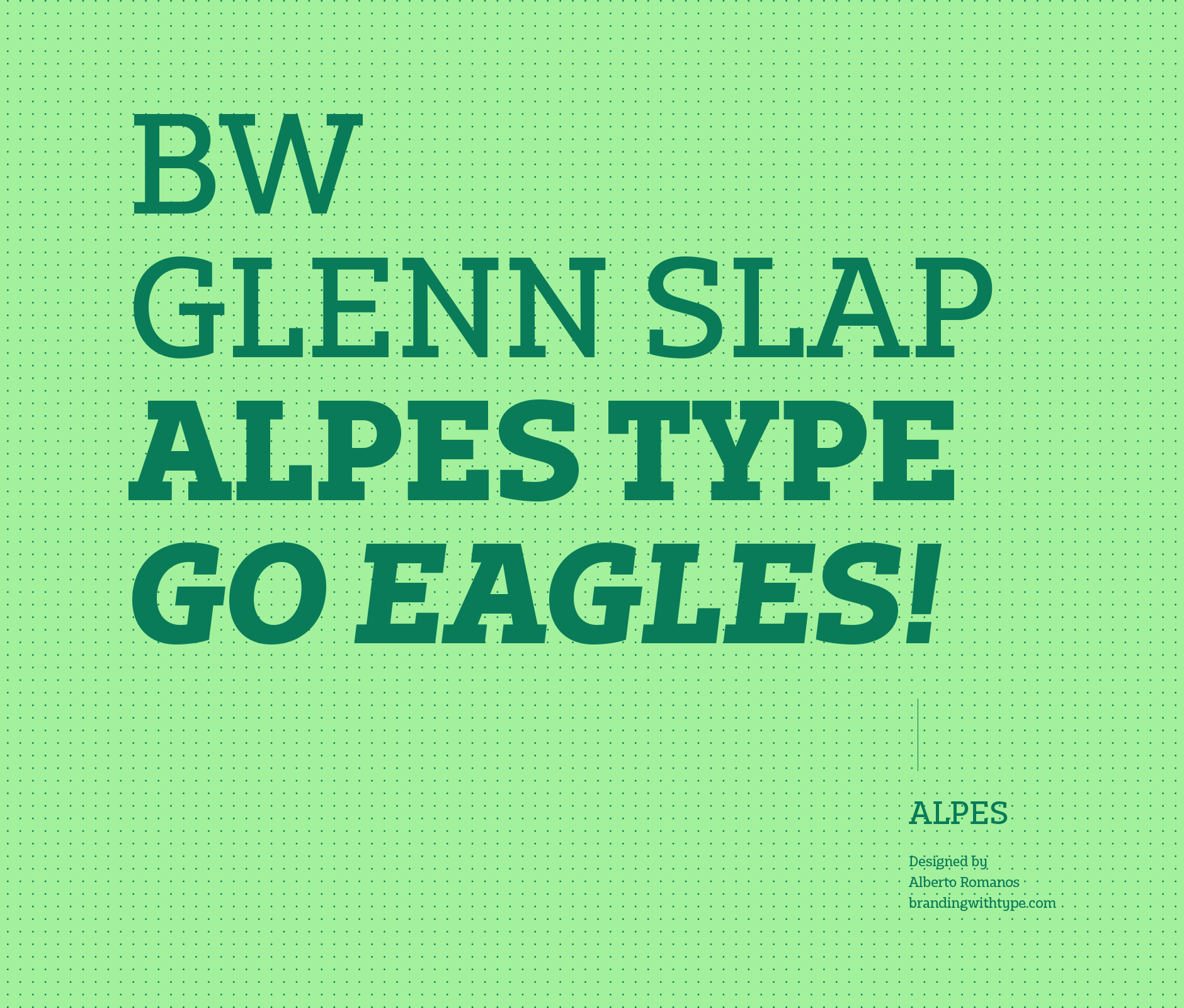  BW glenn slap typeface used in Semper Altius visual identity