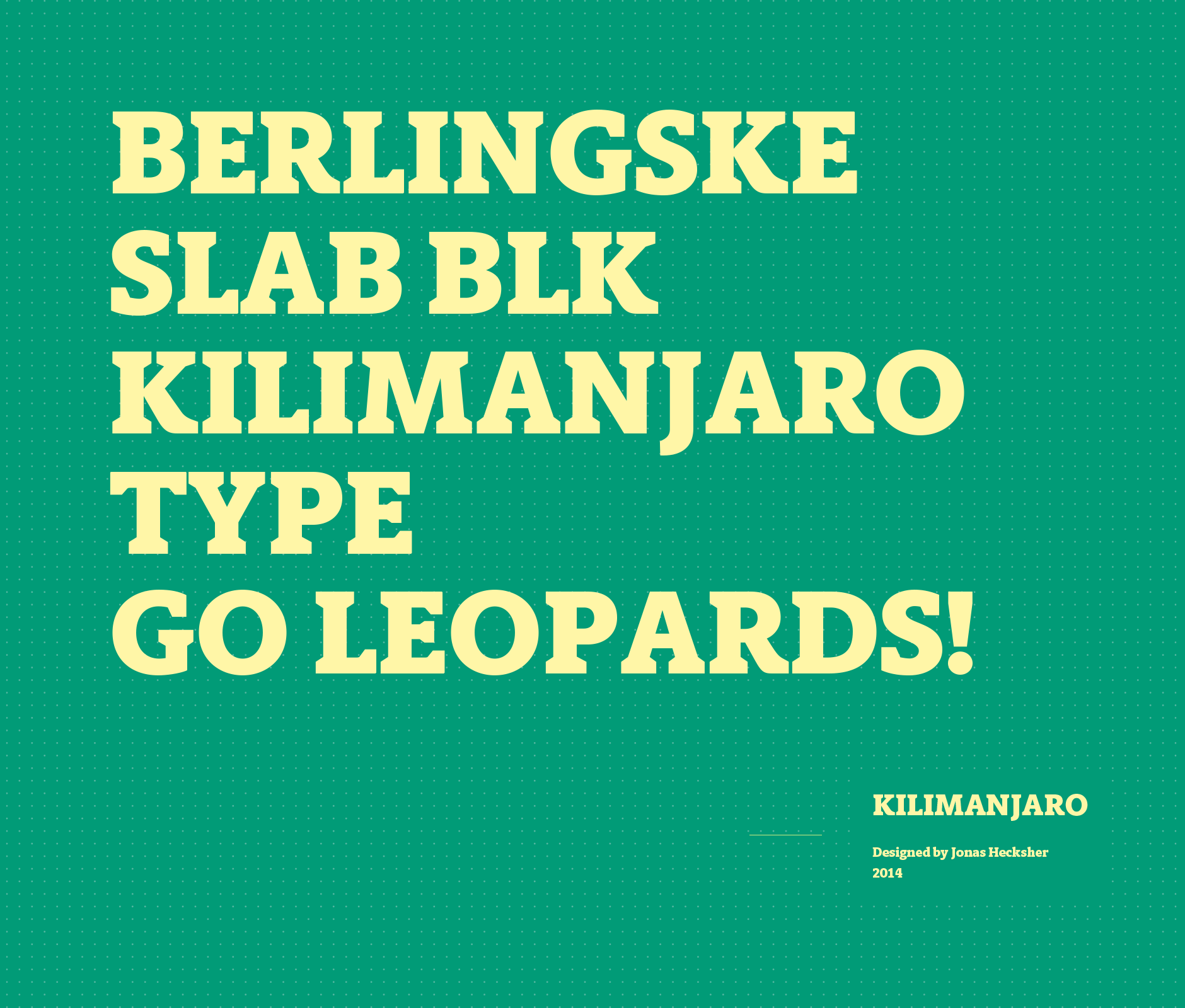 Berlingske slab typeface used in Kilimanjaro school institute brand identity