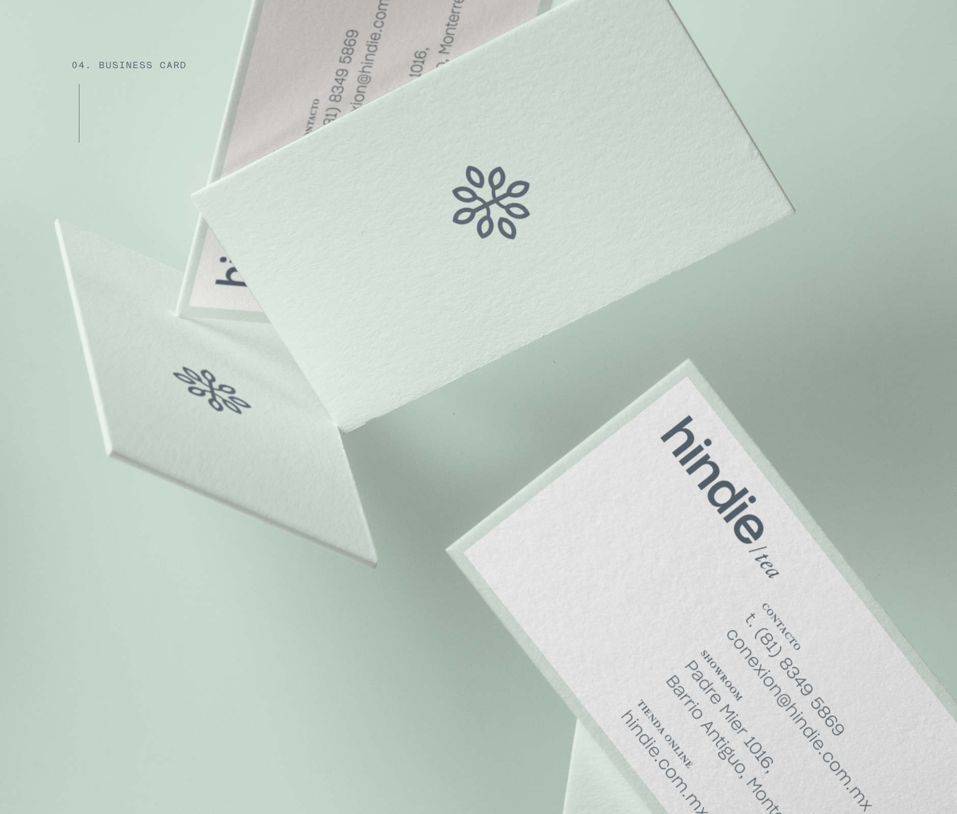 Business card design for tea brand by -1 simplicity lab 