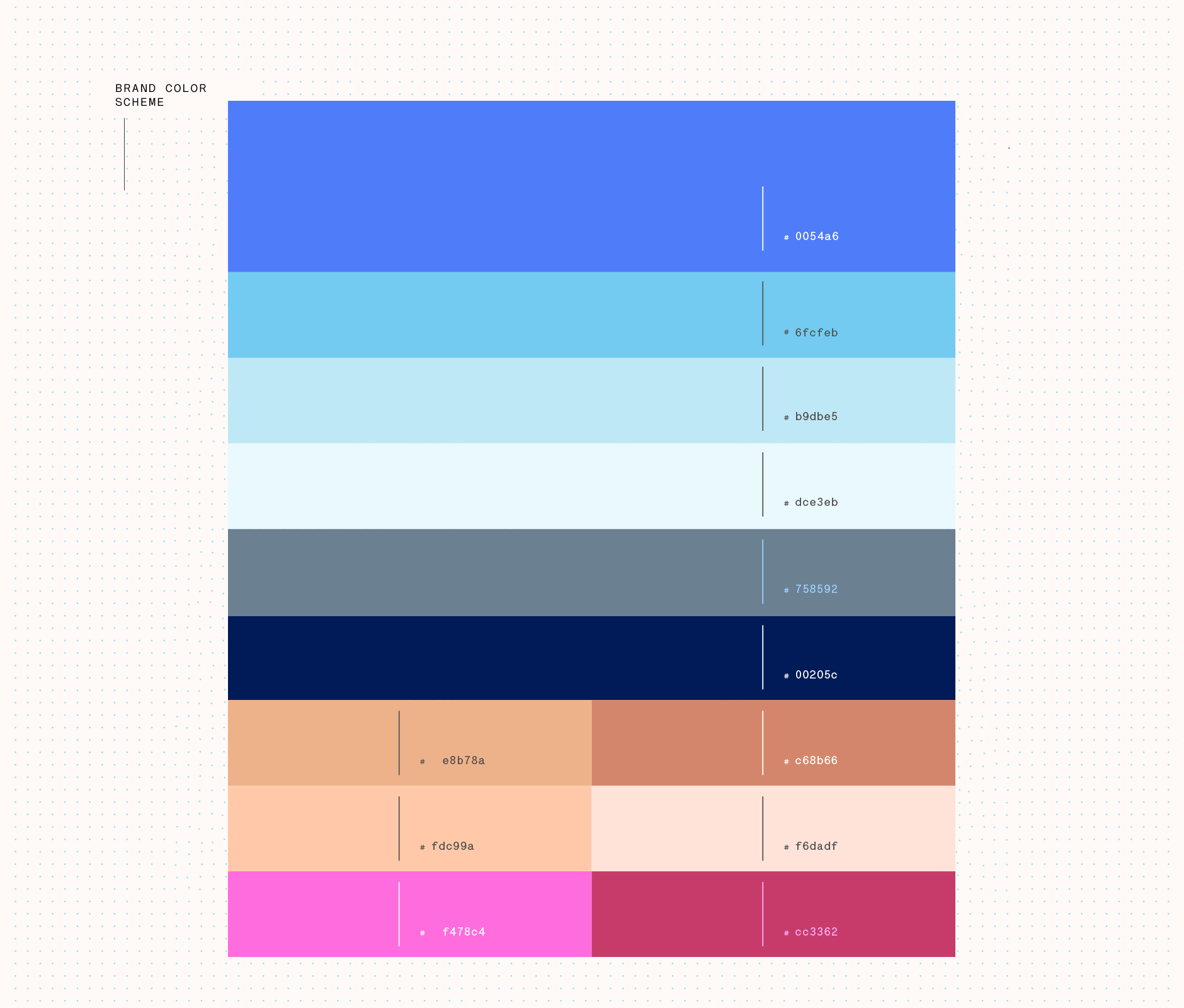 Color sheme used in Tec Salud Eternamente gracias marketing campaign
