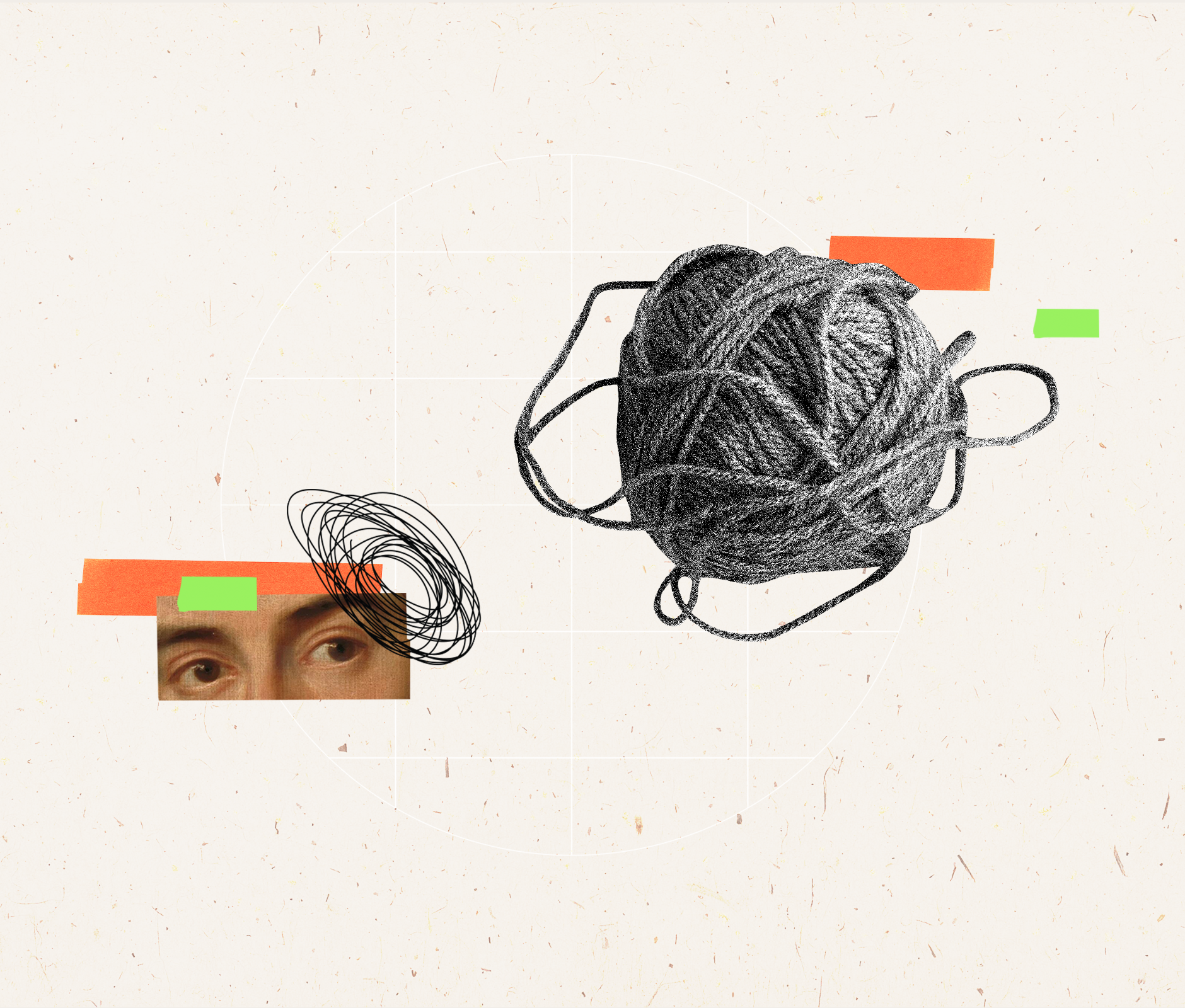 Minimalistic collage for tangled thoughts and ideas