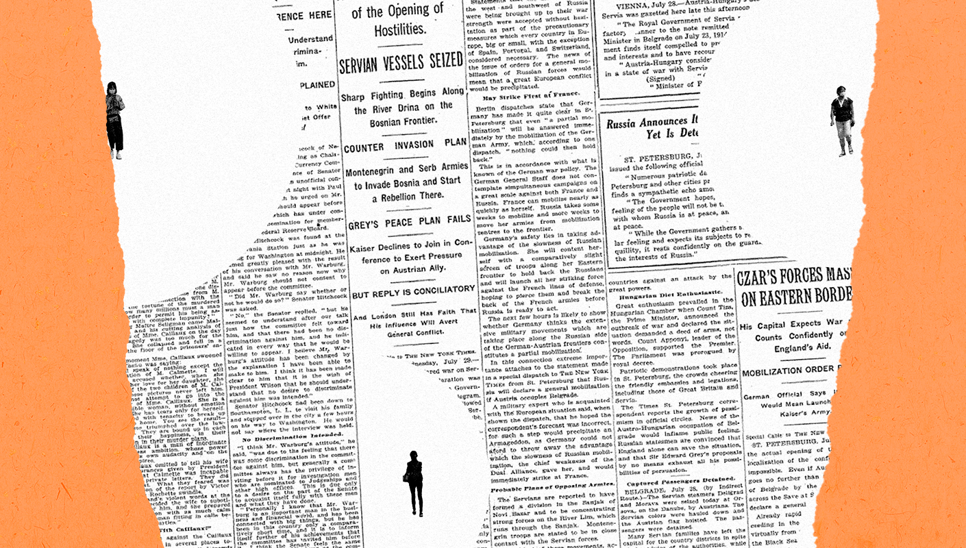  Social distance newspaper concept