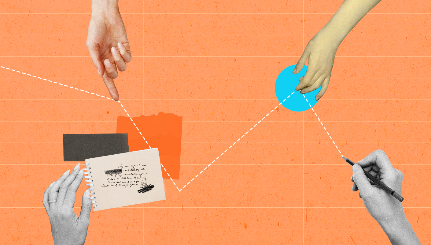 Entrepreneurial journey collage composition