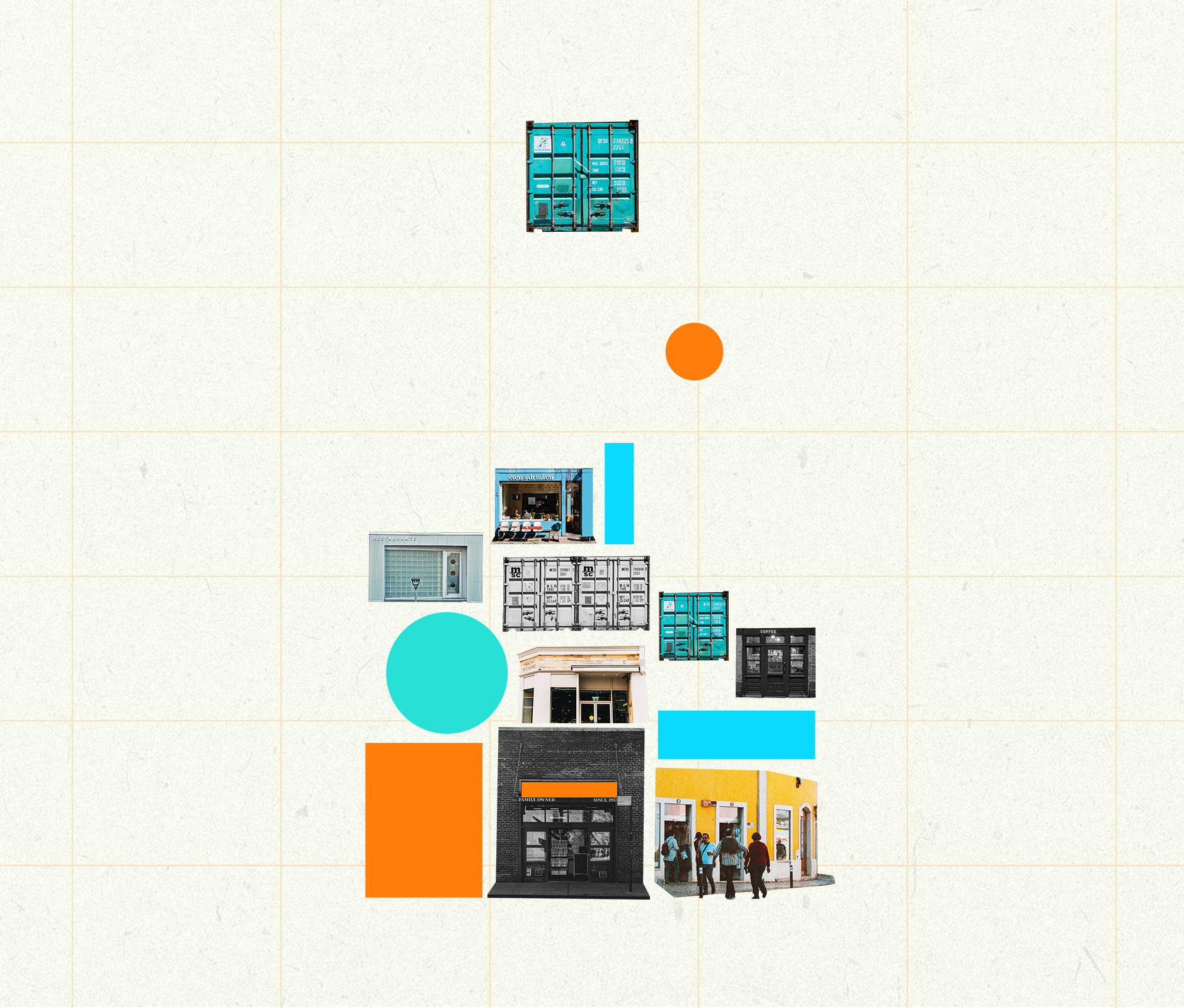 Local stores displays collage