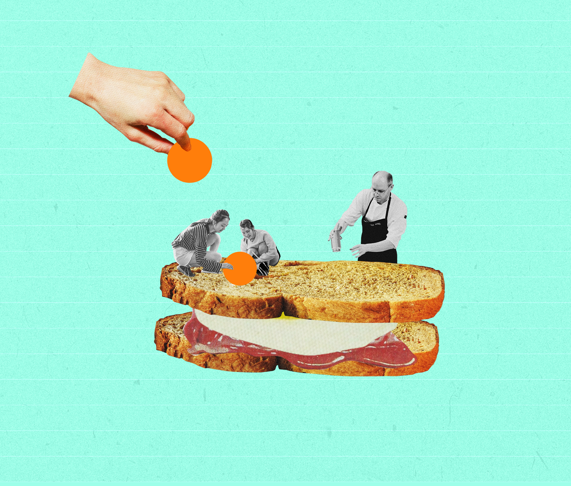 Sandwich collage about community and teamwork