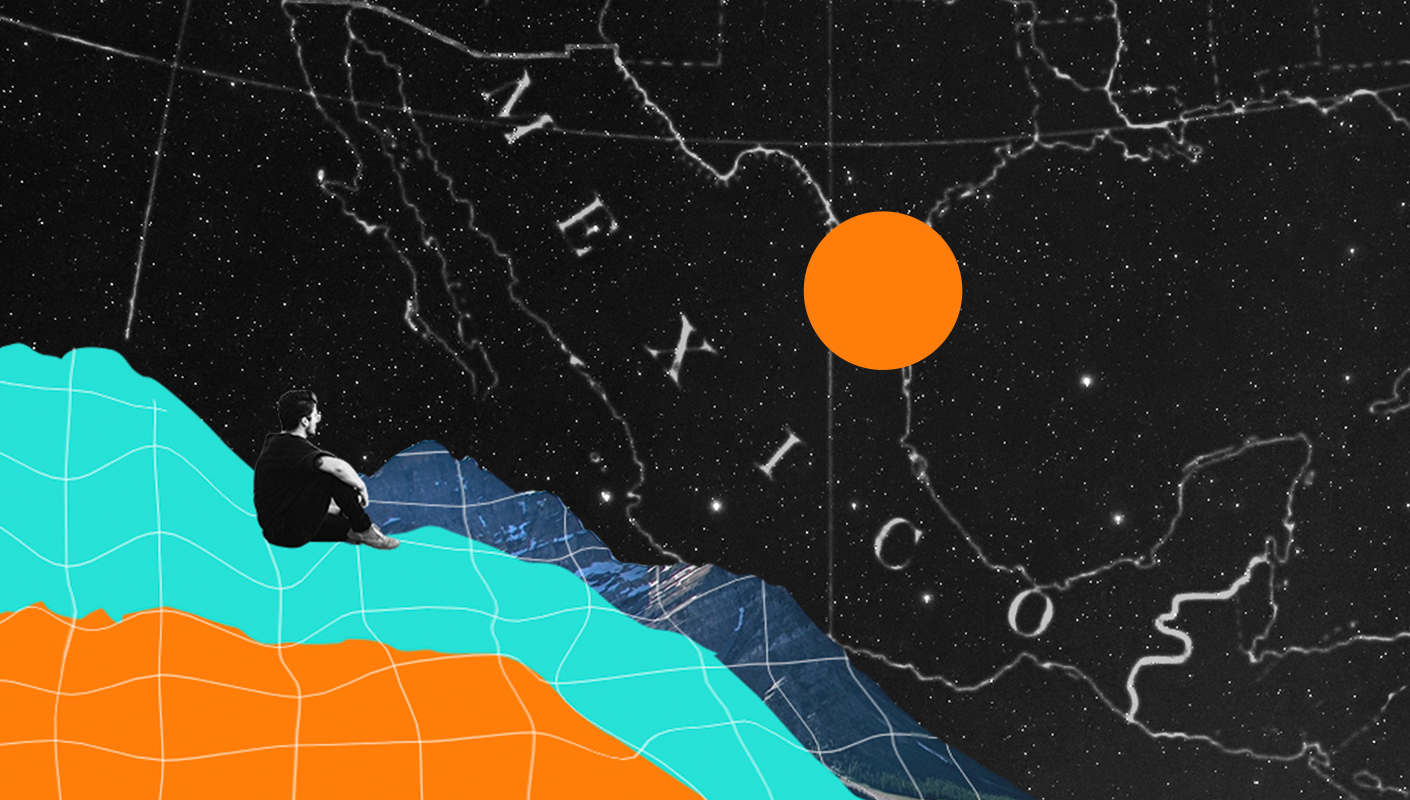 Disruptive collage of mexico map