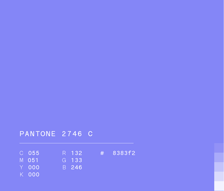 Pantone 2746 c (#8383f2) used in bud light marketing campaign