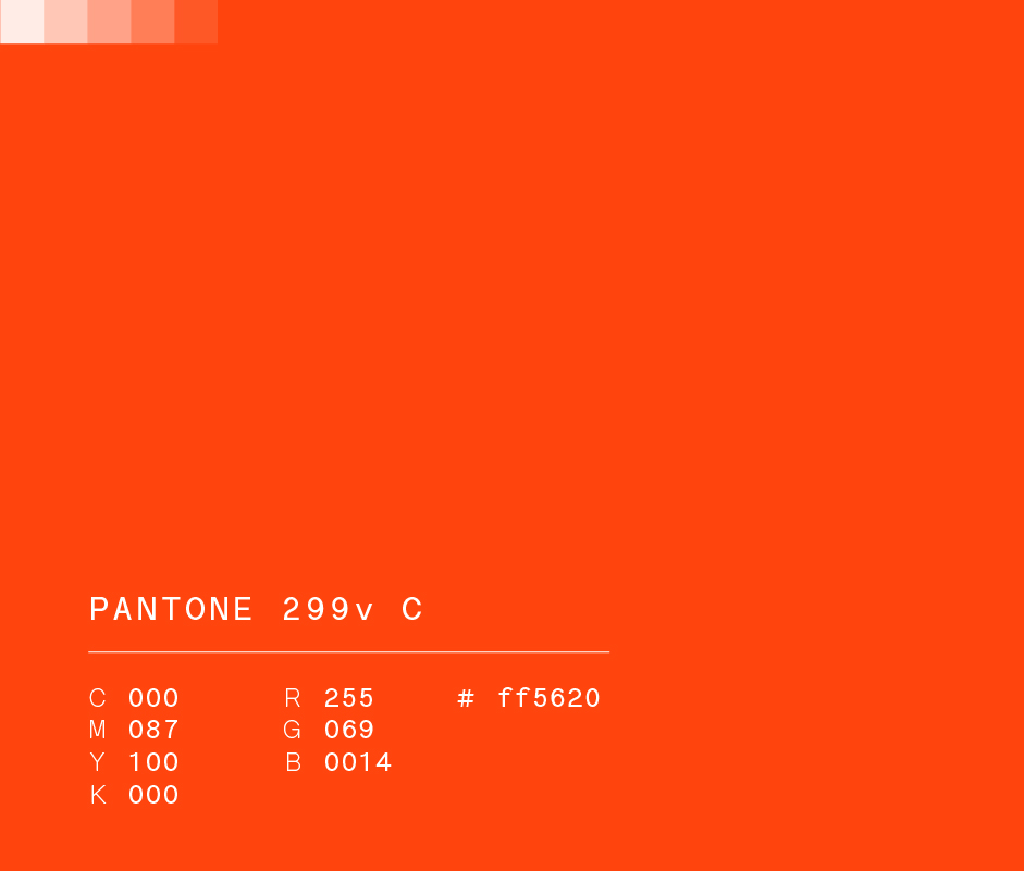 Pantone 299v c (#ff5620) used in bud light marketing campaign