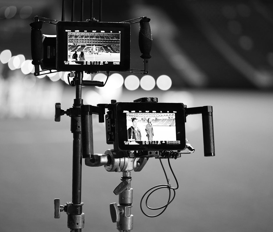 Black & white video production monitors