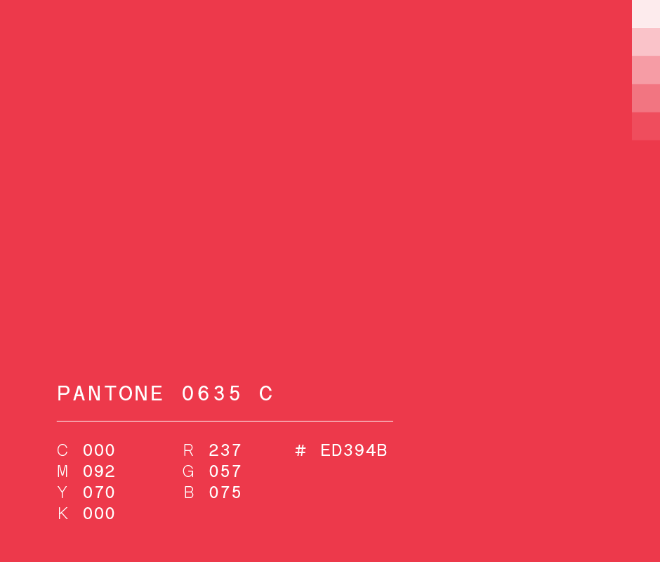 Pantone 0635 c used in Pigmentocracia brand identity