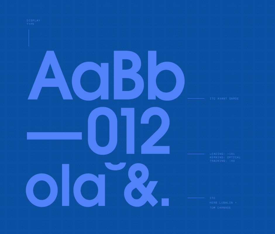 ITC Avant Garde Ola de salud display typeface