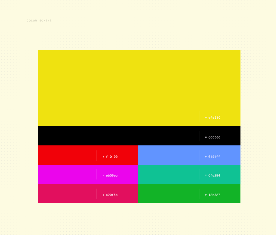 Color scheme used in Anónima marketing campaign
