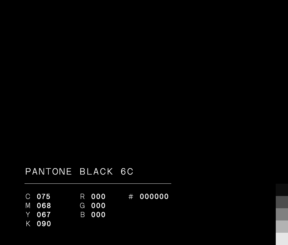 Pantone Black 6C #000000 used in CAT