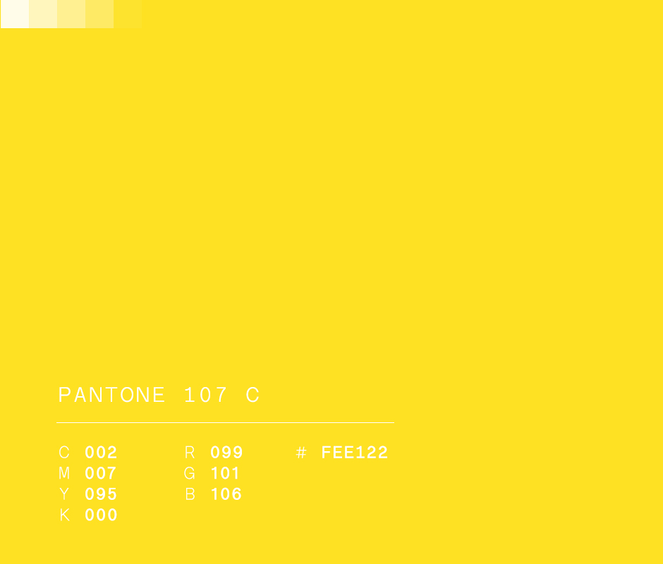 Pantone 107C #fee122 used in Anónima