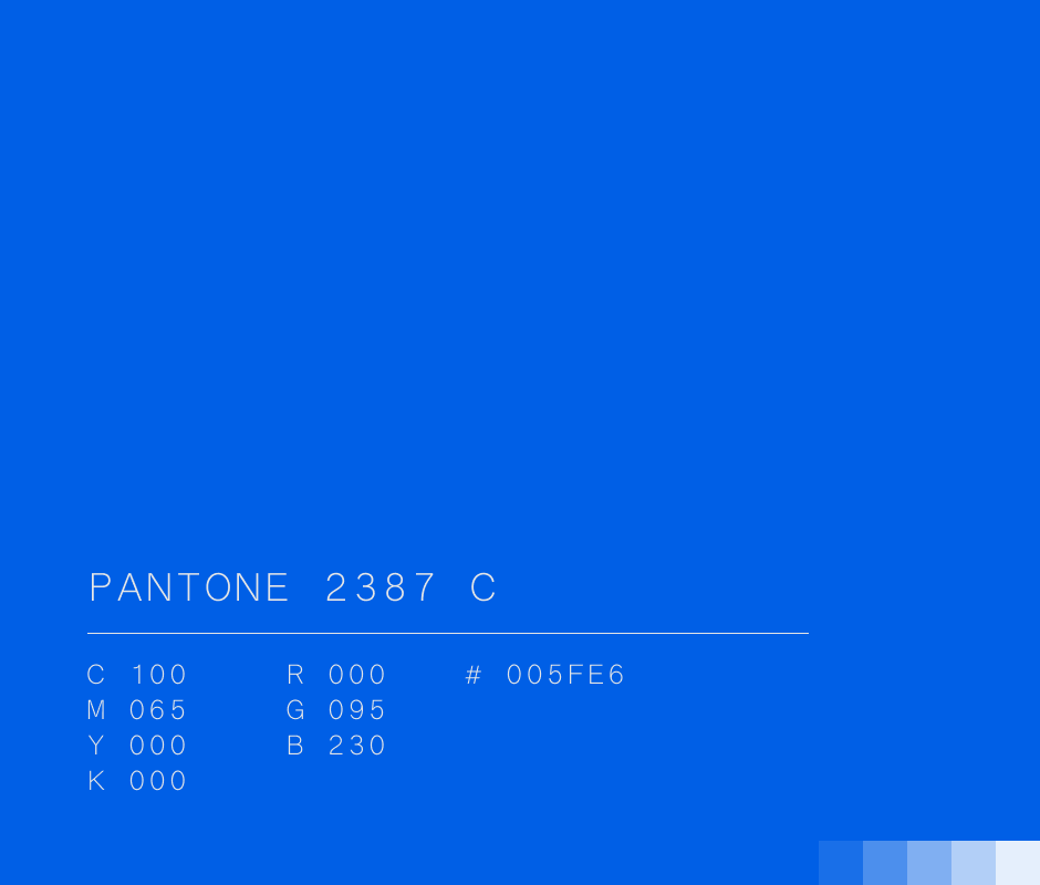 Pantone 2387 C #005fe6 used in Netflix